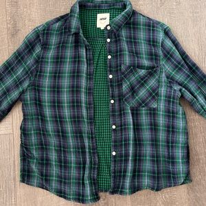Aerie Blue and Green Cozy Flannel